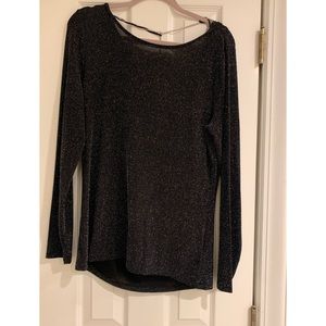 Michael Kors Metalic top, chain back/neck Black